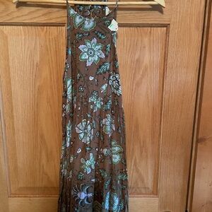Entro Brown and Green Floral Dress